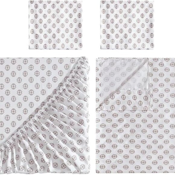 🆕King Bed Sheet White Medium Weight Matching Pillowcases Soft & Wrinkle Bed Set - Picture 6 of 7